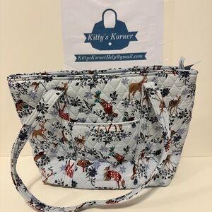 Vera Bradley Blue “Merry Mischief Snow Day” Shoulder Bag w/matching Wallet